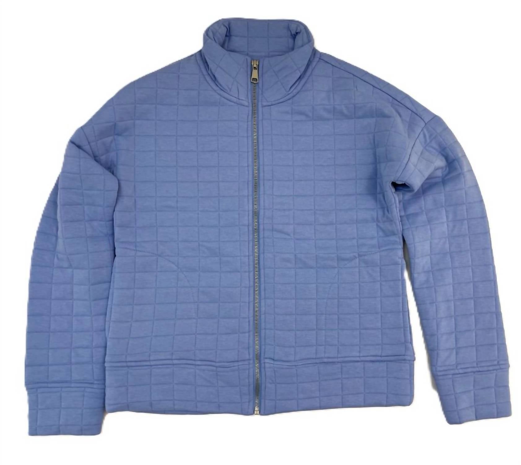 Beachtime Women's Quilted Soft Zip Front Jacket in blue - women's jacket