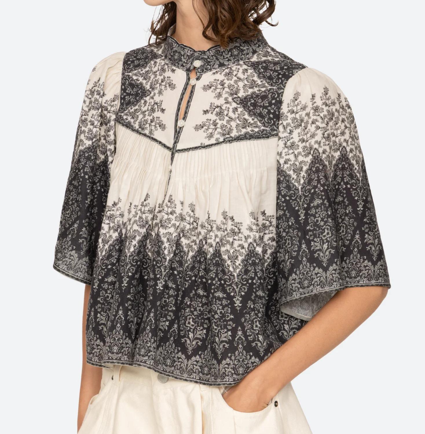 SEA Hedra Print Blouse in multi - women's blouse - view 5