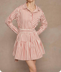 Strut & Bolt - Striped Button Down Mini Dress