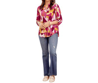 Dear Scarlett - 3/4 Sleeve Abstract Top