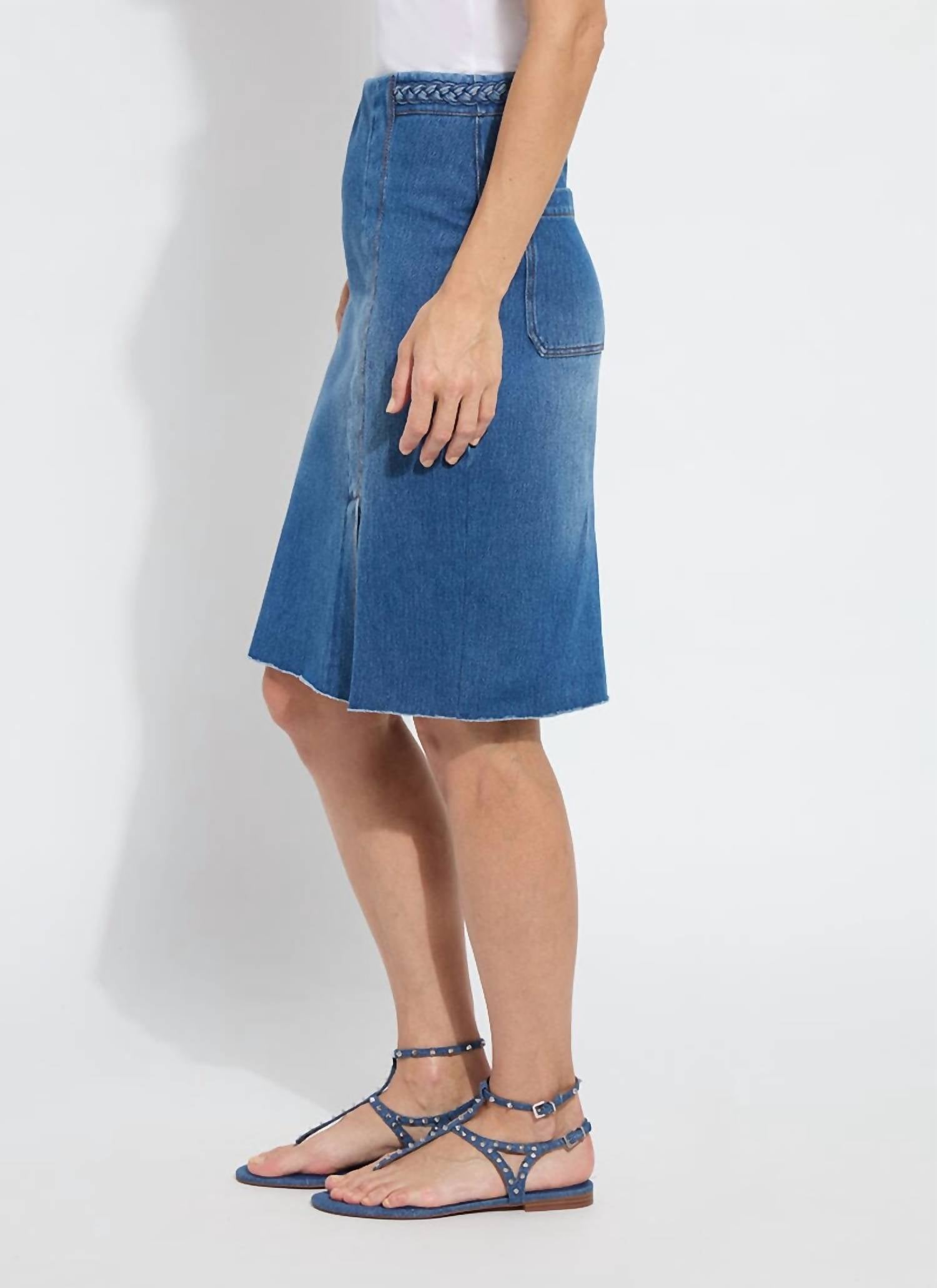 Lysse - Tess Braided Denim Pencil Skirt