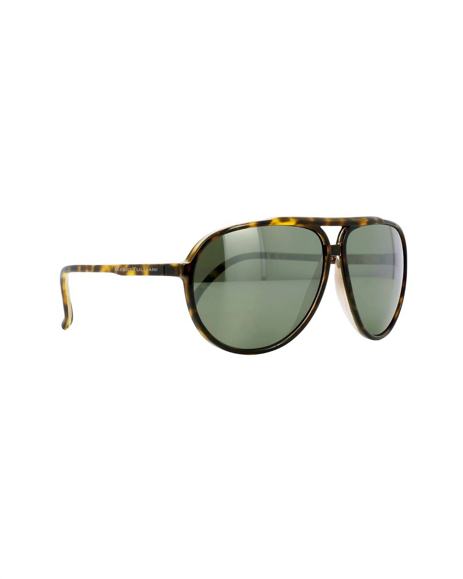 Remo Tulliani Men's Smooth Aviator Sunglases in dark sky peach amber lens - men's accessory