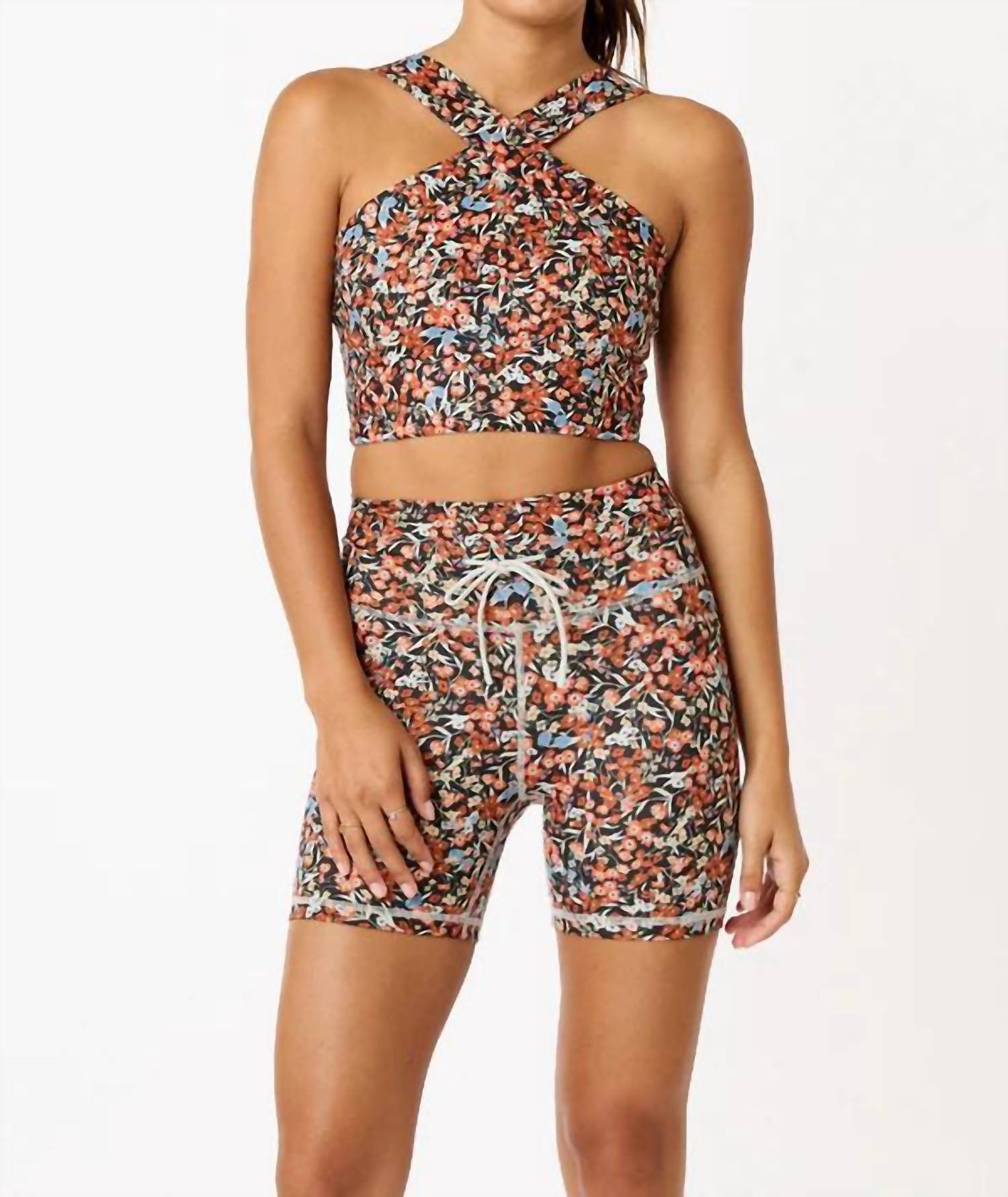Cream Yoga - Leah Cross Neck Bra Top