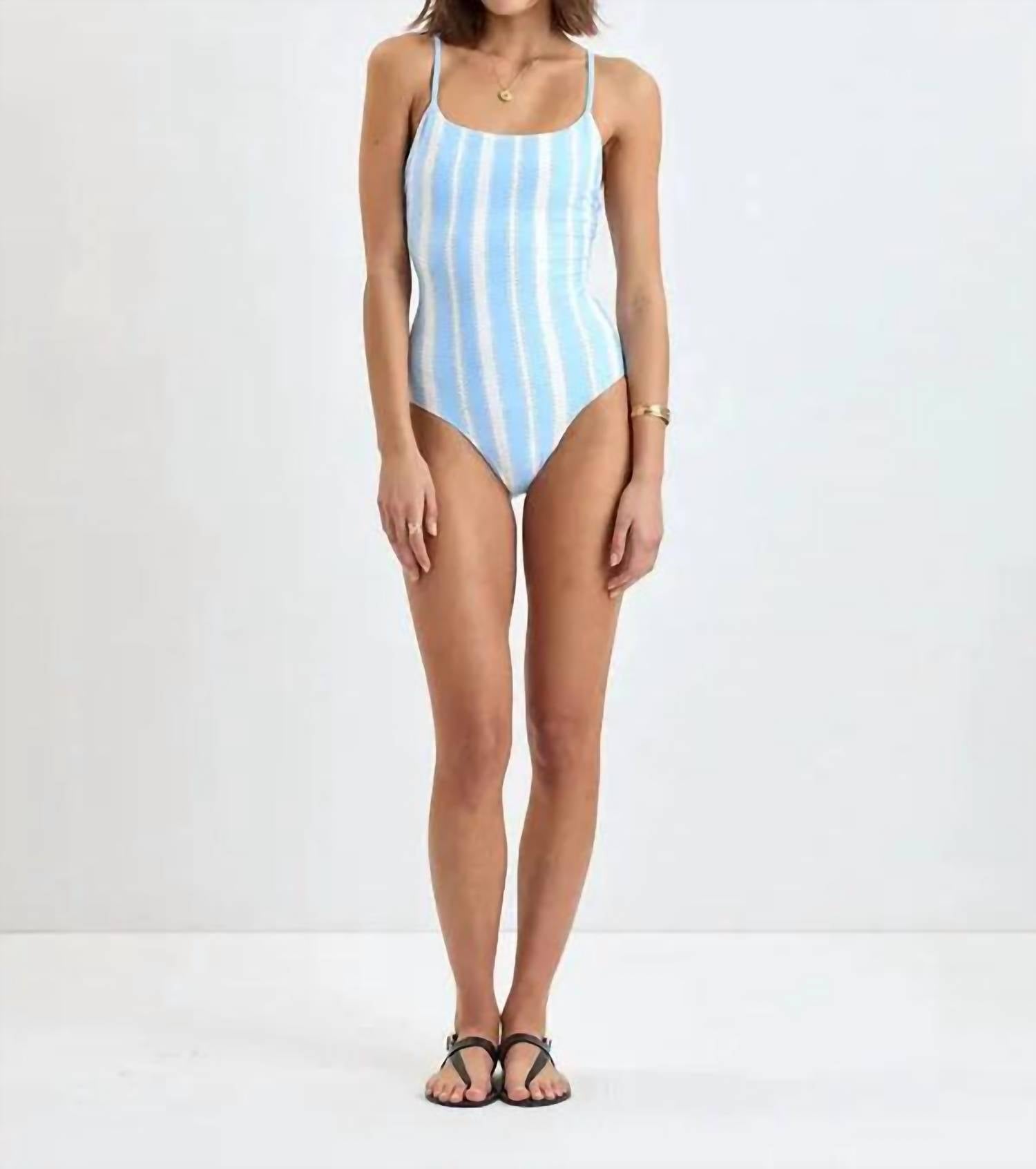 LEMLEM Elene One Piece Swimsuit in sky debre - women's swimwear