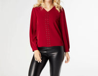 Coco + Carmen - Chloe V-neck Blouse With Studs