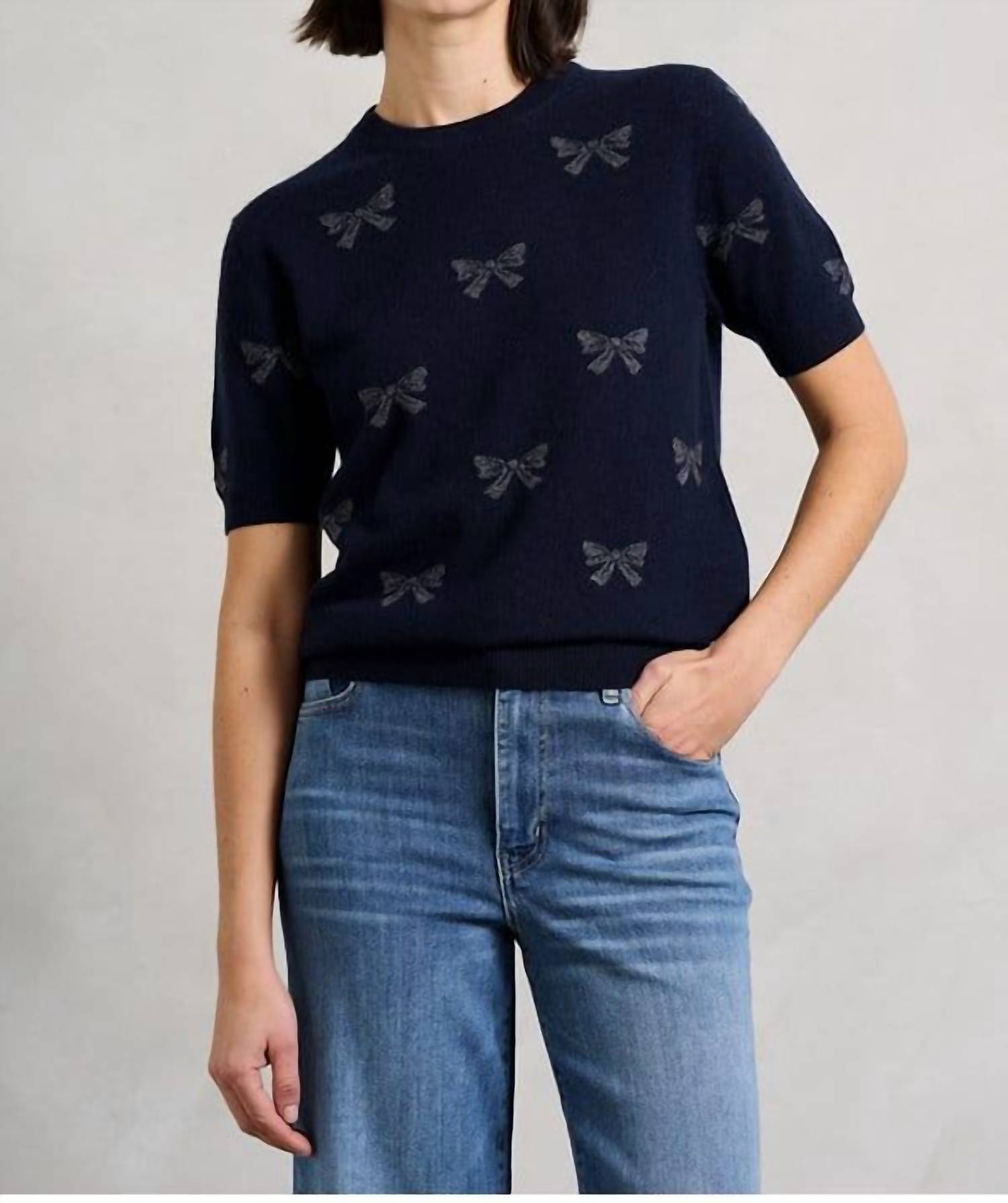Jumper1234 - Bow Short Sleeve Crew Top