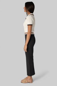 Cara Cara - Ginger Crochet Awning Knit Polo Shirt