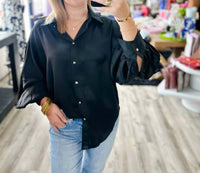 Glam - Midnight Buttoned Blouse