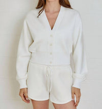 dh NEW YORK Caitlin Knit Cardigan in white - women's cardigan - alternate view