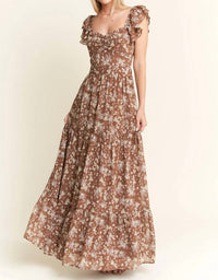 Jade By Jane - Ruffle Sleeve Tiered Maxi Dress