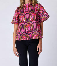 Crosby by Mollie Burch Loucia Mockneck Top in gatsby - women's blouse