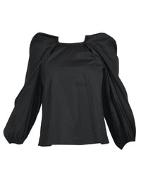 Kika Vargas Hitomi Balloon Sleeves Top in black - women's blouse - view 4