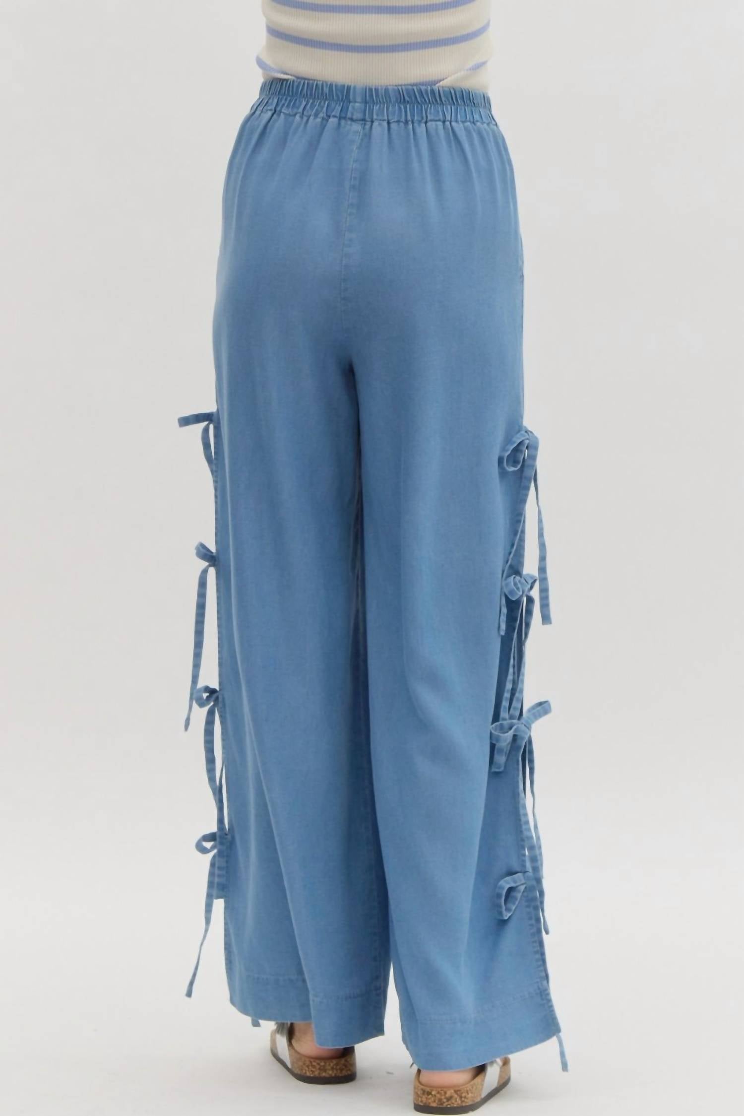 Entro - Wide Leg With Bow Detail Pants