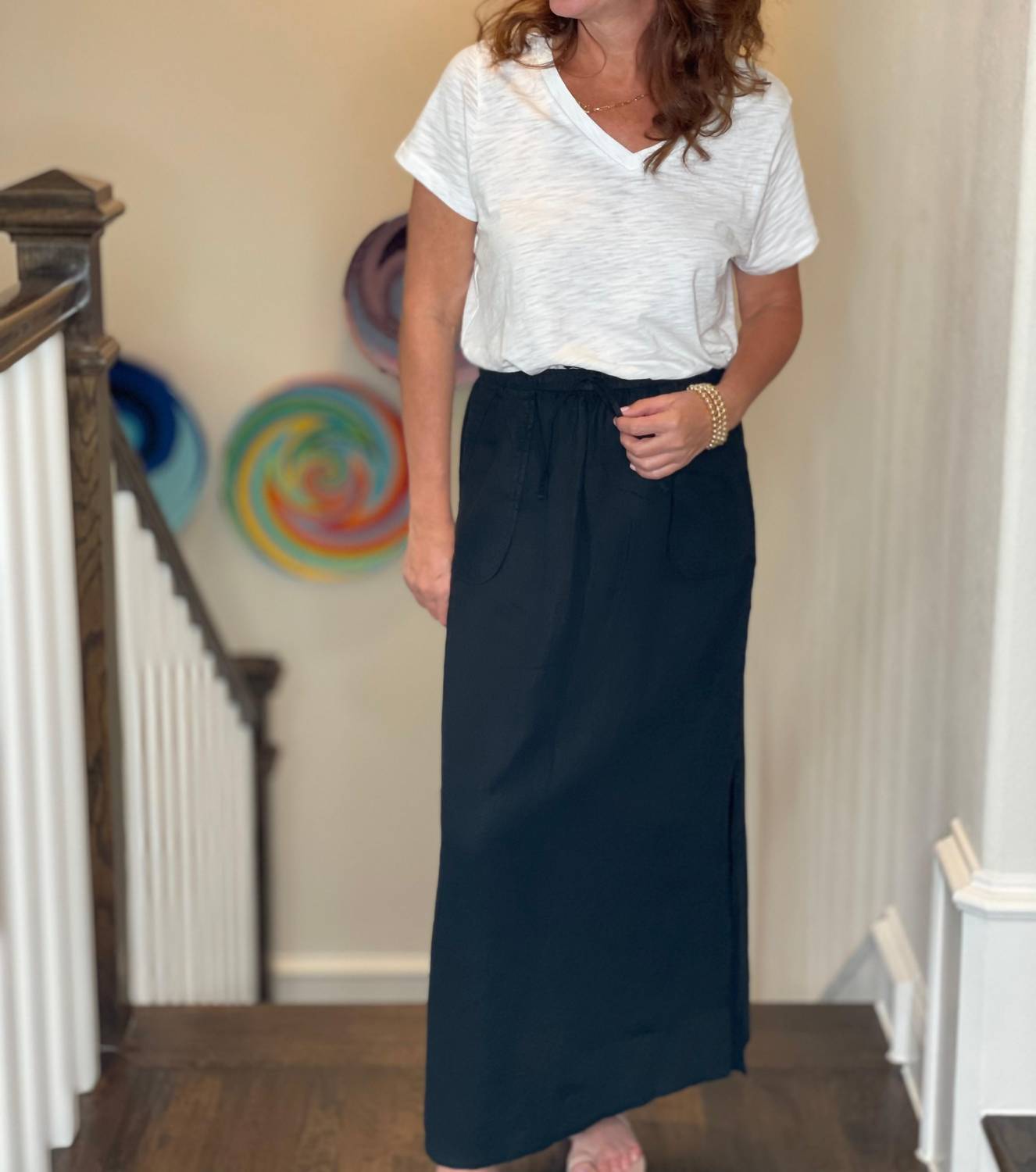 Pure Amici - Long Linen Skirt