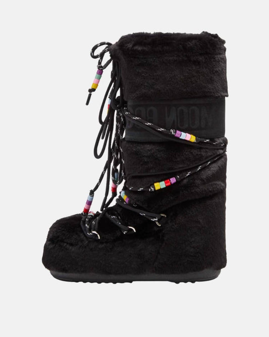 Moon Boot - Kid's Icon Faux Fur Beads Tall Boot