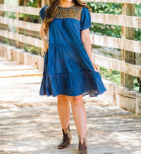 Layerz Clothing - Embroidered Tiered Dress