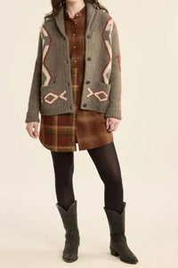 PENDLETON Heritage Wool button sweater in brown - women's cardigan