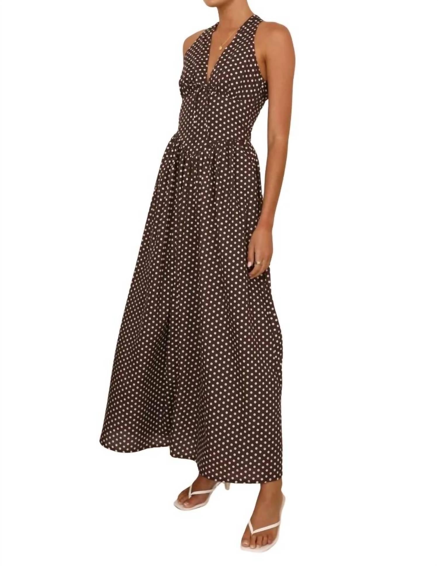 One And Only Collective - Clarice Polka Breeze Maxi Halter Dress