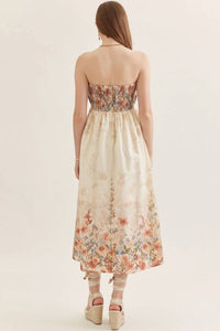 Entro - Floral Strapless Midi Dress