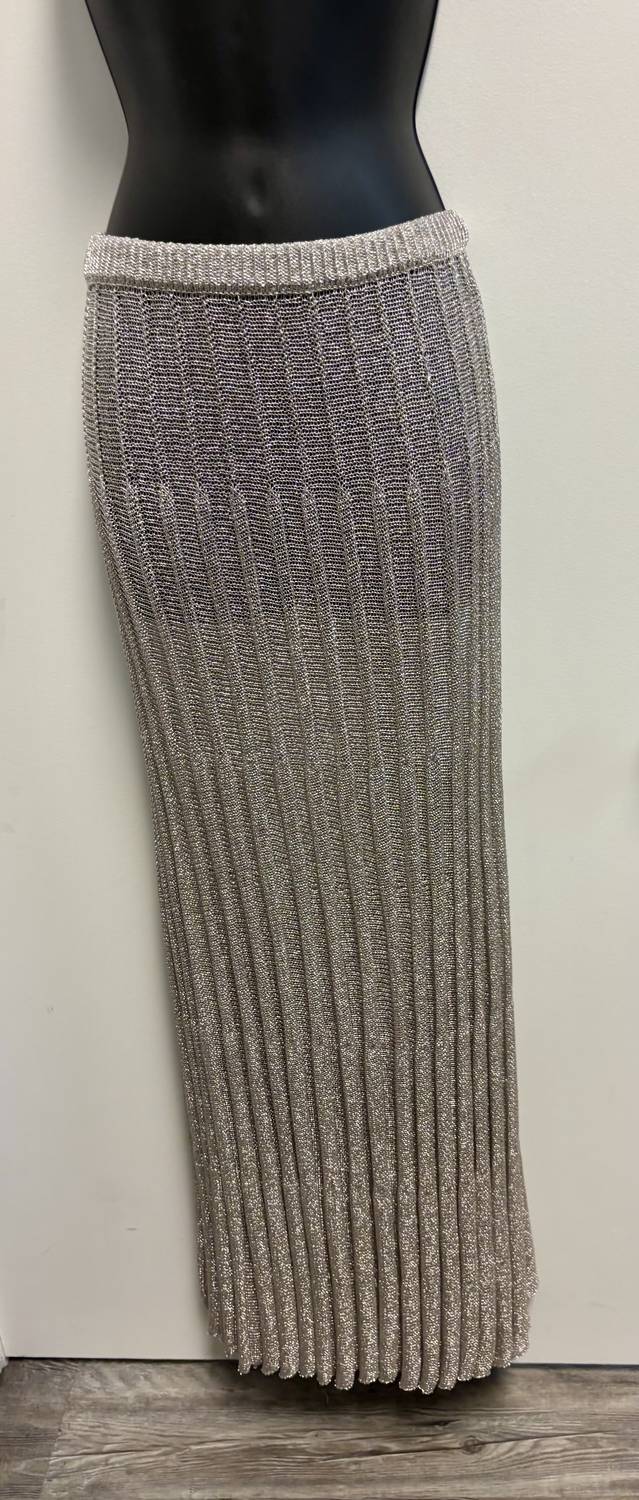Christian Dior - Pre-loved Women's Pleated Metallic Knit Maxi Skirt