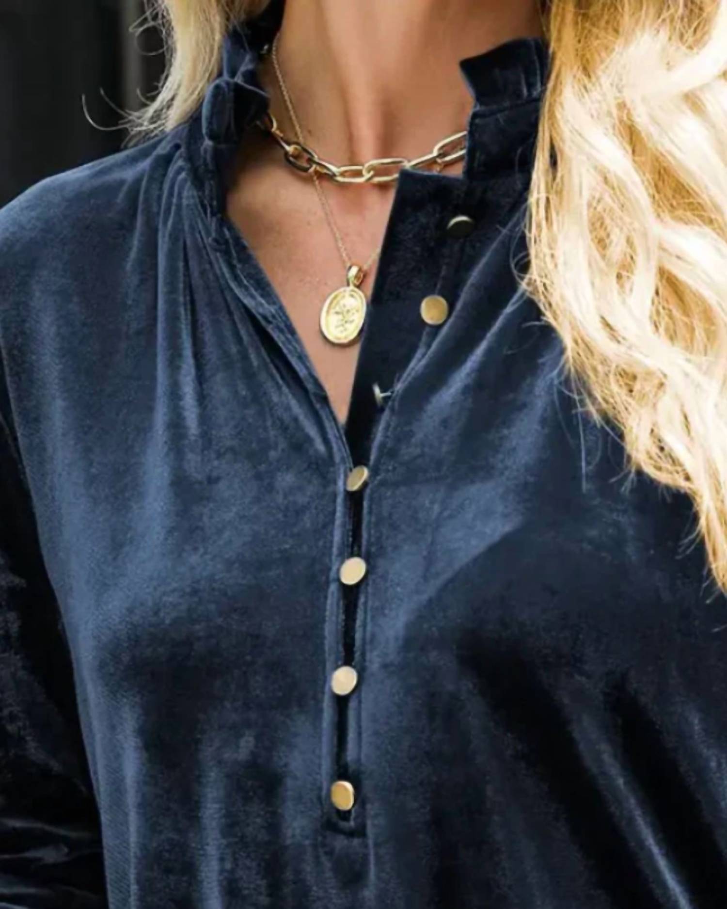 Jupiter & Me - Vibrant Veronica Frill Blouse