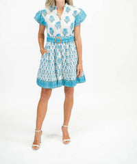 VICTORIA DUNN Callie Dress Capri Dress in blue - women's dress - detail view