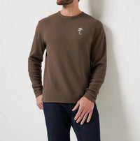 TravisMathew Souvenir Stand Pullover T Shirt in chocolate brown - men's long sleeve top - view 4