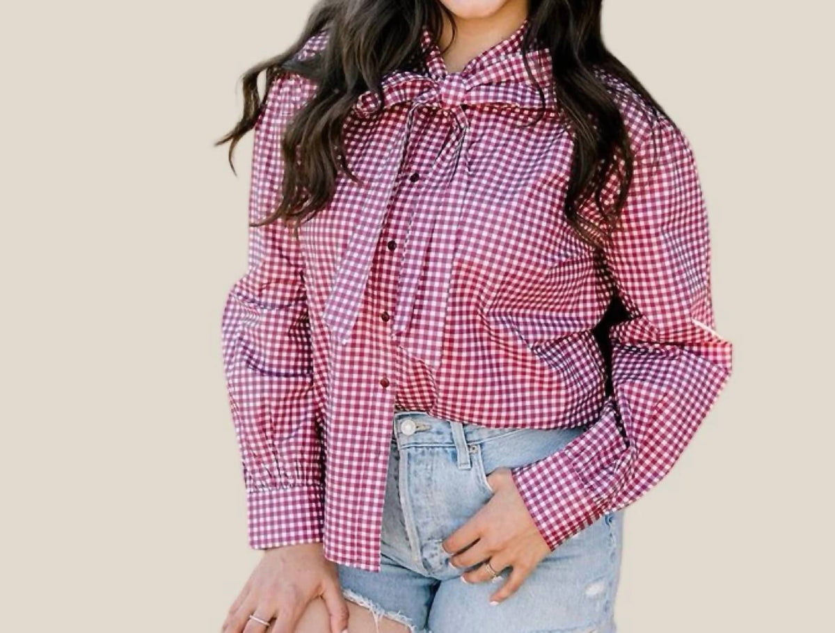 Layerz Clothing - Sadie Gingham Long Sleeve Top