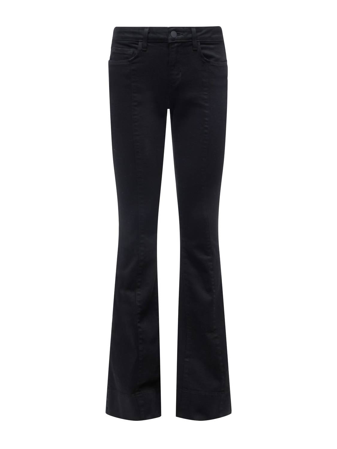L'Agence Lenora Low Rise Seamed Flare Jeans in noir - women's jeans - view 5