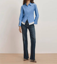 Veronica Beard Bonnie Button Down Shirt in blue - women's shirt