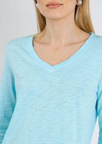 Elliott Lauren - Silvie Rib Three-quarter Sleeve V-neck Tee