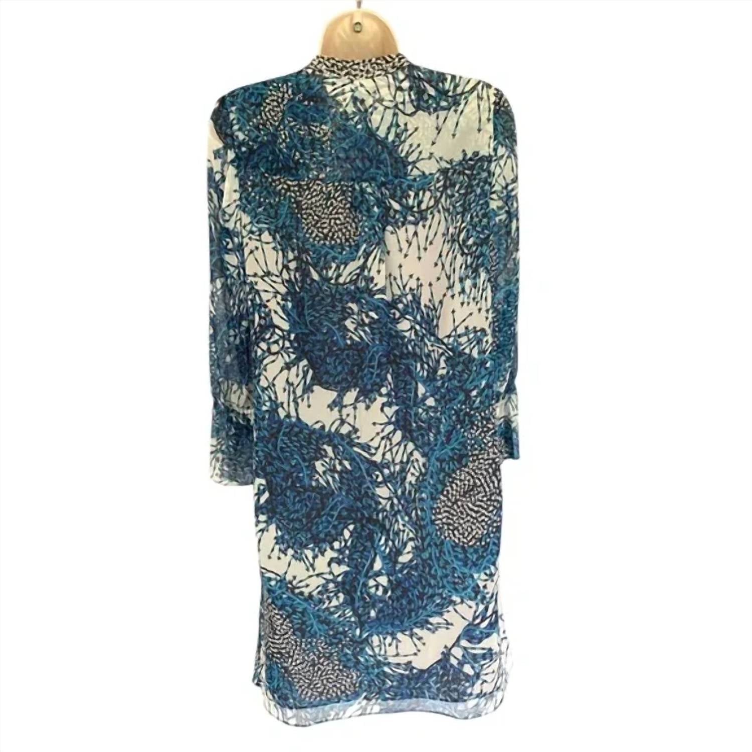 Diane Von Furstenberg - Silk Watercolor Flutter Cuff Dress