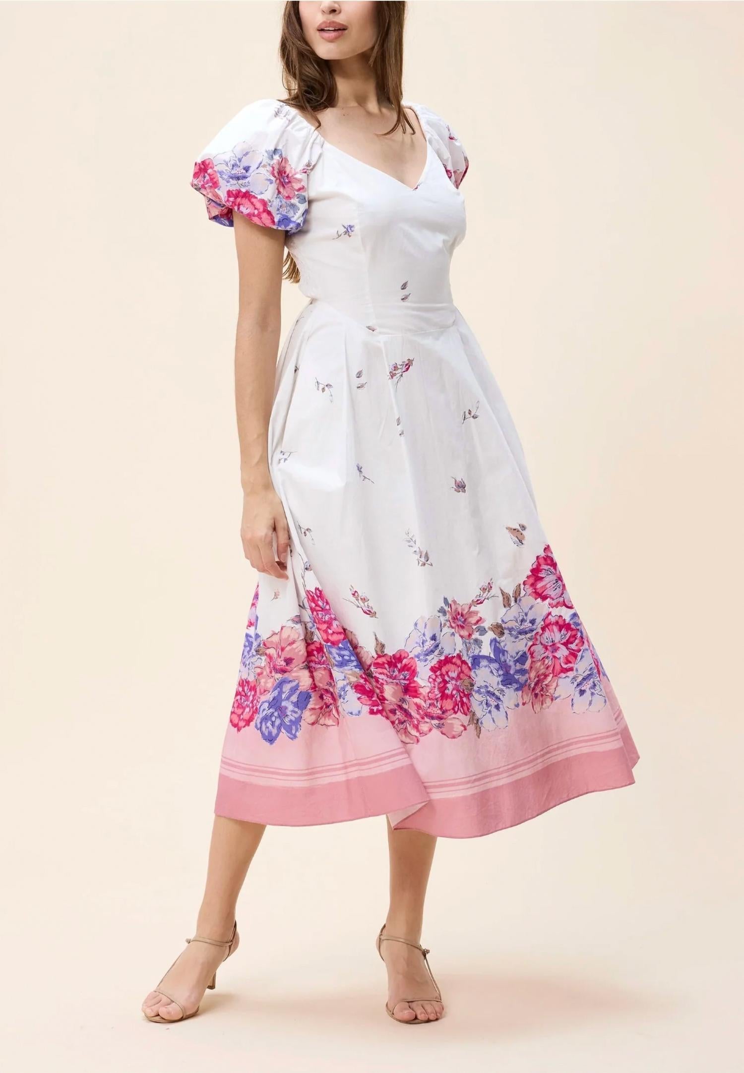 Cleobella Zaha Midi Ankle Dress in camellia - women's dress - alternate view