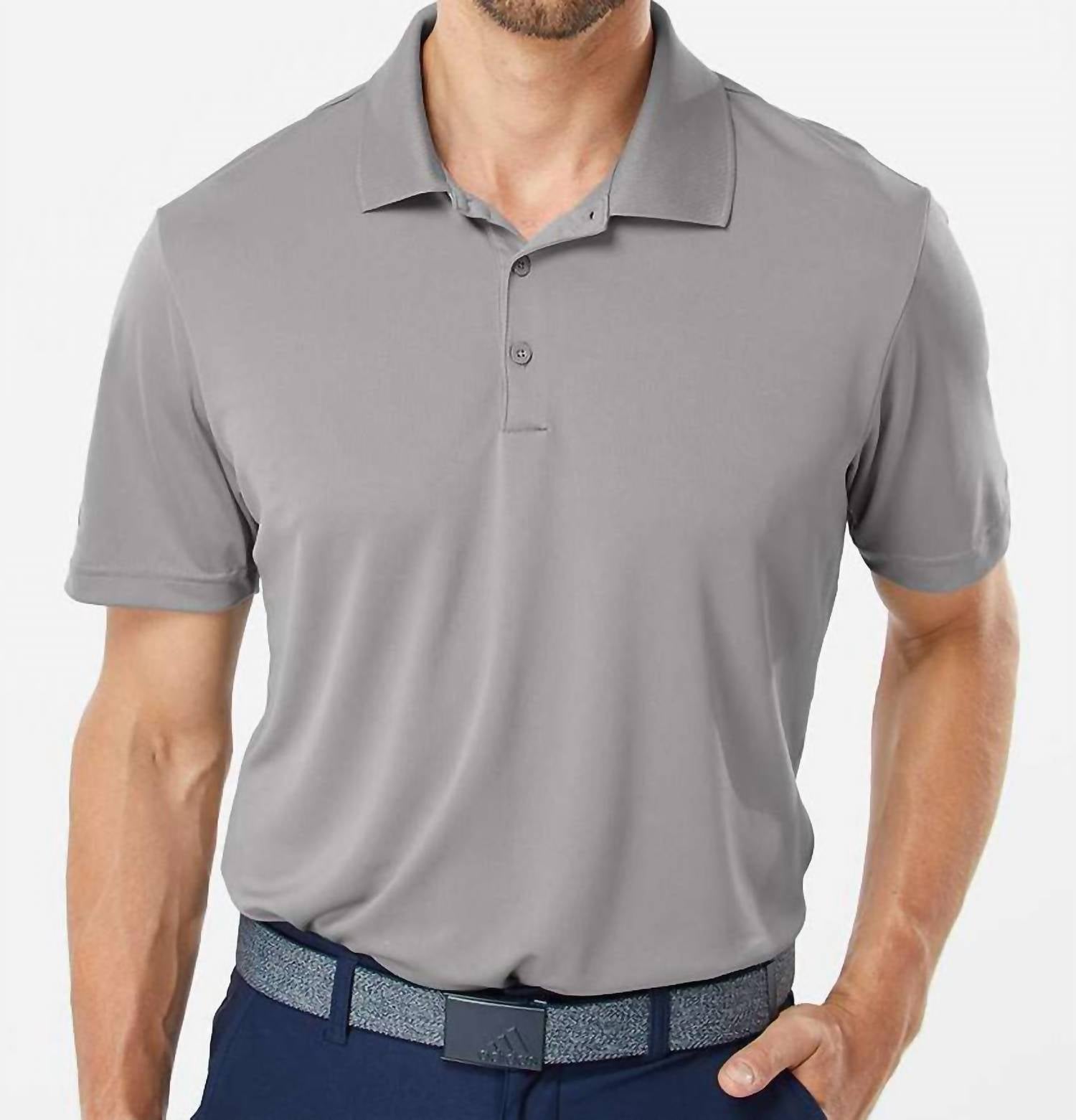 adidas Men's Performance Sport Polo in grey - men's shirt