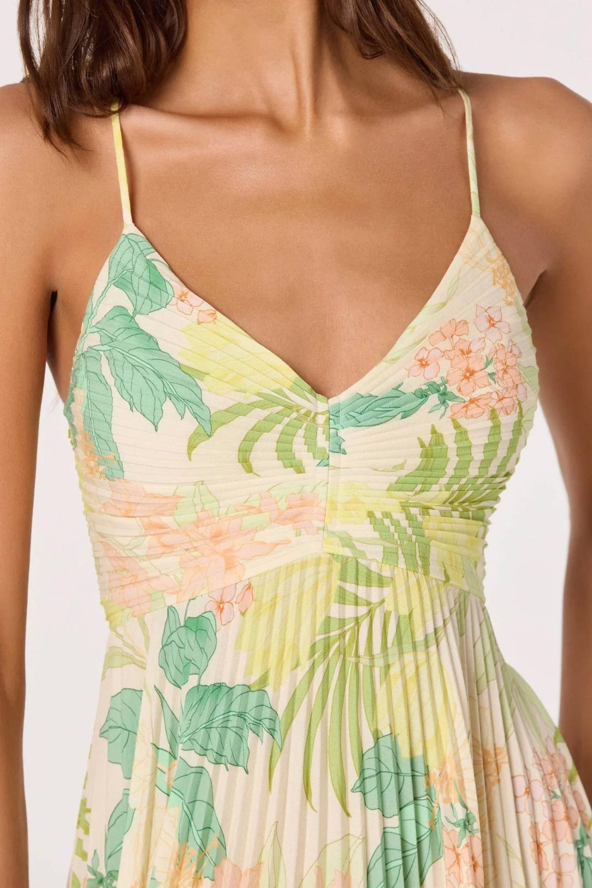 Astr - Blythe Floral Plisse Midi Dress