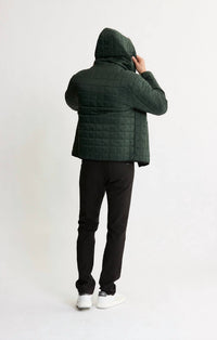 JACHS NEW YORK Light Quilted Hooded Puffer Jacket in forest green - men's jacket - view 4