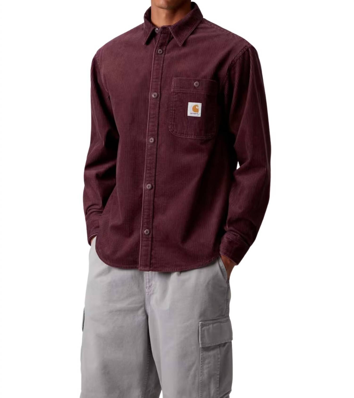 Carhartt WIP Long Sleeve Flint Shirt in rondo - men's long sleeve top