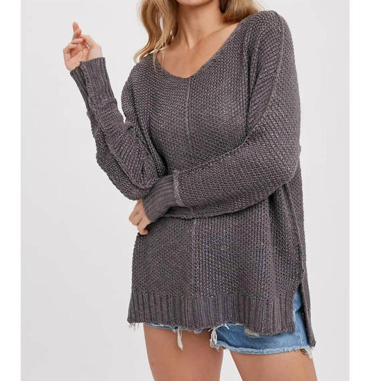 Bluivy - Reverse Seam Loose Fit Sweater