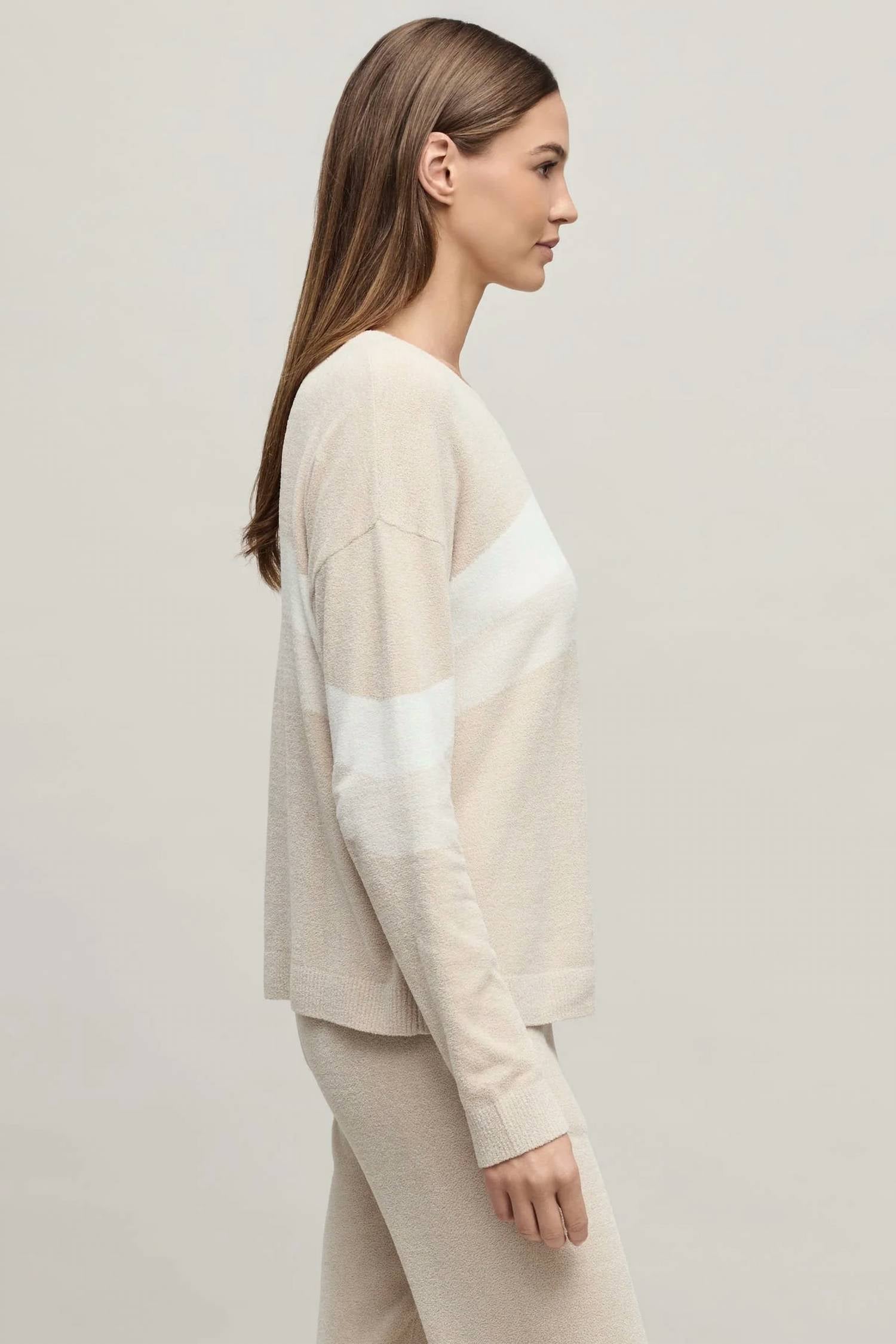 Barefoot Dreams - Cozychic Ultra Lite Wavy Colorblock Pullover Sweater