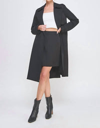 Allie Rose - Long Sleeve Tie Waist Trench Coat