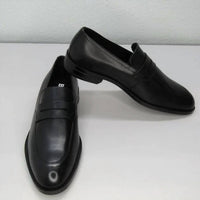 Hugo Boss Men's Tayil Penny Loafers Leather Slip-on Dress Shoes in black - men's loafer