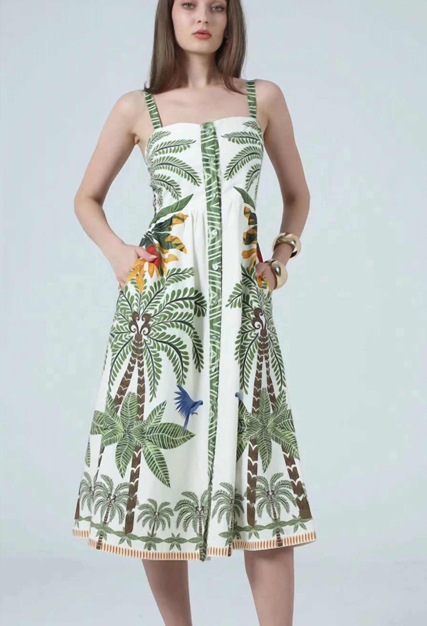 Aylaya - Kennedy Printed Botton Up Midi Dress
