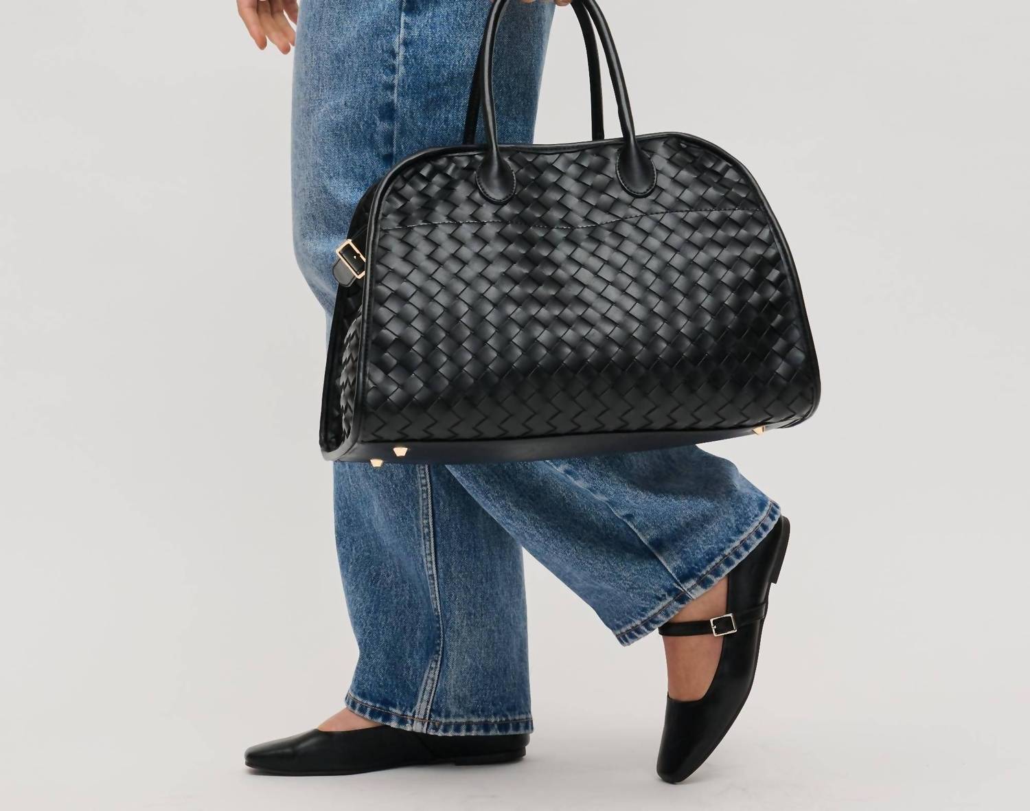 Urban Expressions - Women's Rhonda Woven Vegan Leather Tote Bag