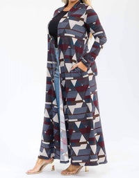Karen T Design - Long Sleeve Maxi Length Open Front Cardigan