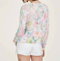 Autumn Cashmere - Pointelle Daisy Print Crew Sweater