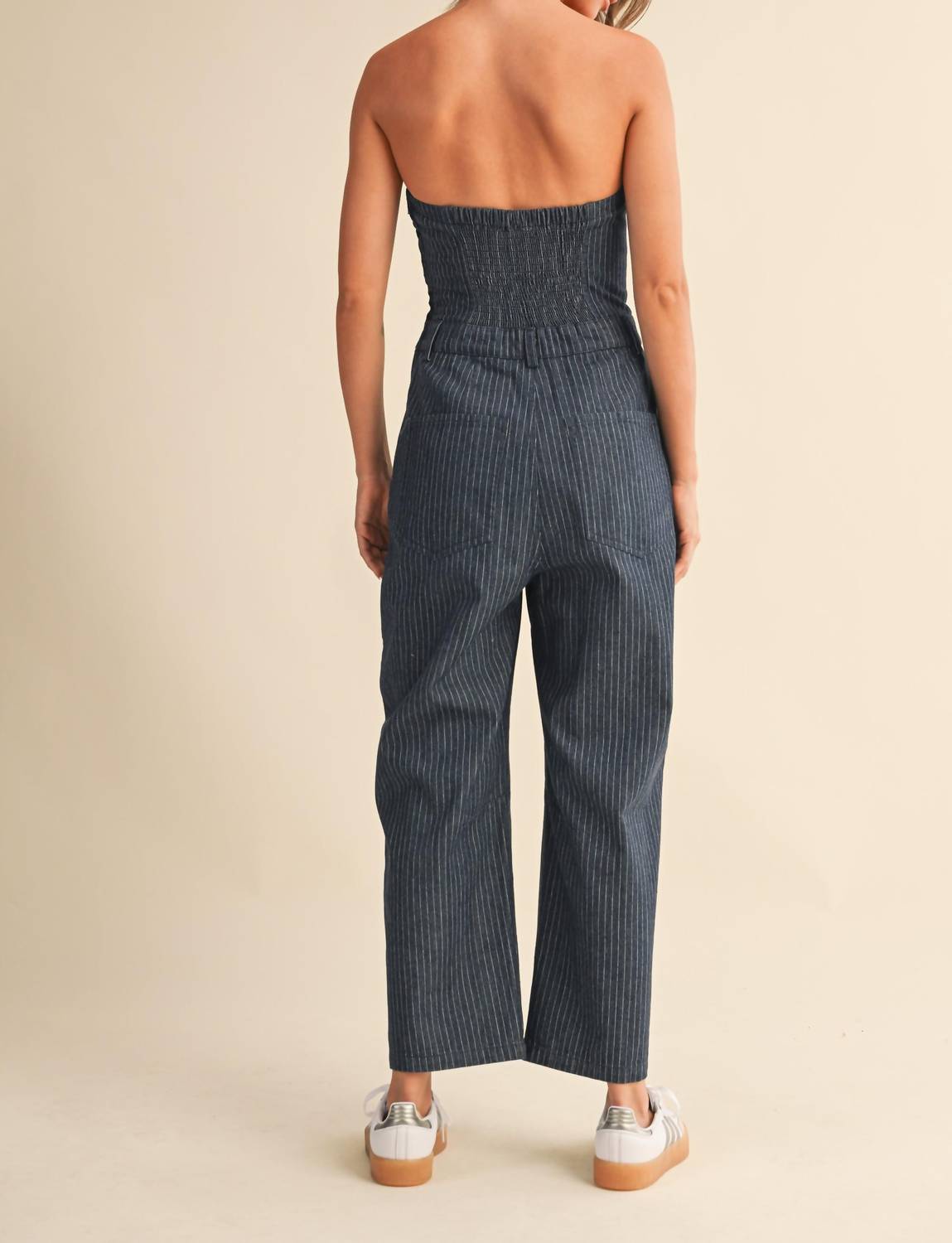 Klesis Pinstripe Pants Jumpsuit in denim - women's pants - alternate view