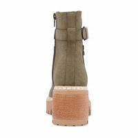 Mia Shoes - Women's Faux Suede Chunky Heel Bootie
