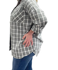 White Birch - Plaid Long Sleeve Button Up Shirt