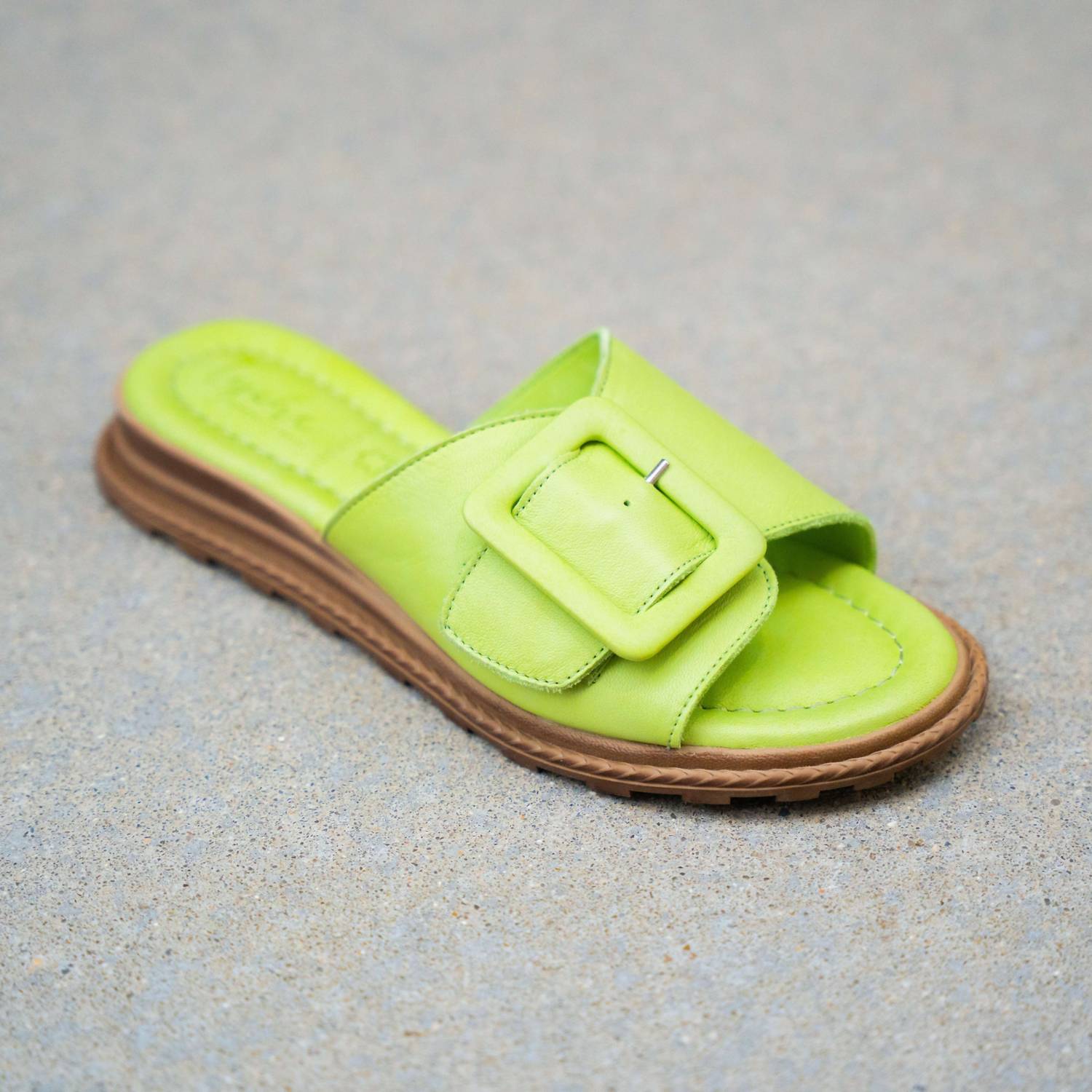 Tyche Women's Monroe Flat Sandal in green tea - women's sandal - view 7