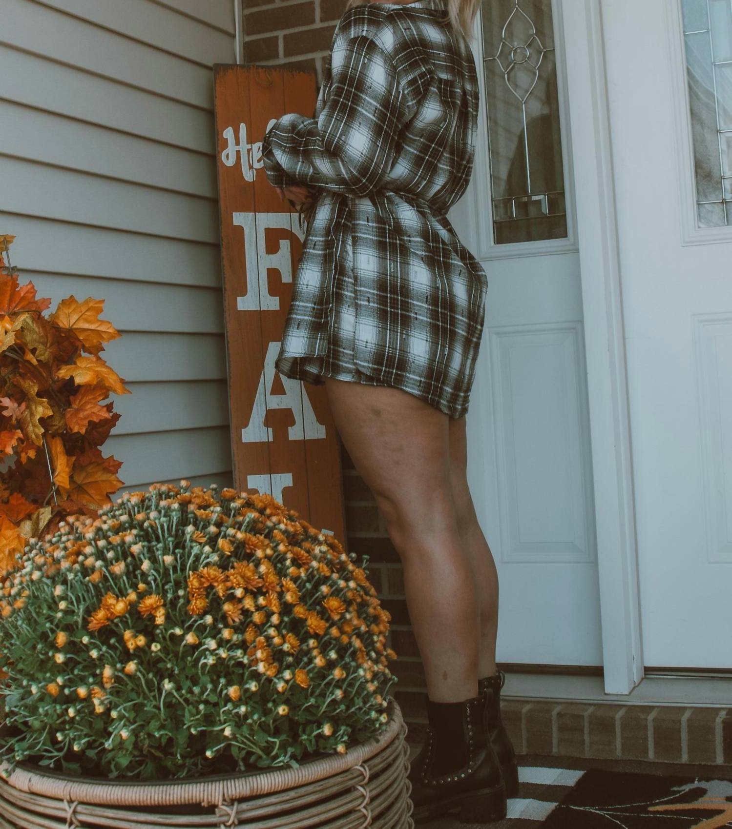 Promesa - Check Her Out Flannel Long Sleeve Romper